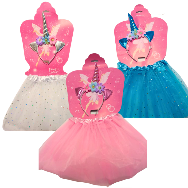 Falda con diadema unicornio