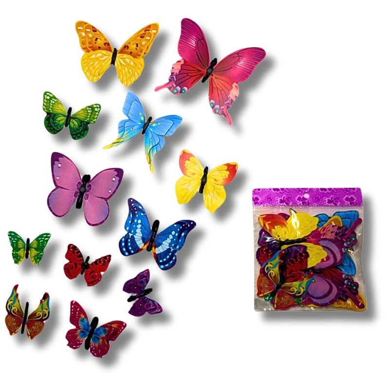 Mariposas con Imán para Decoración - Pack de 12