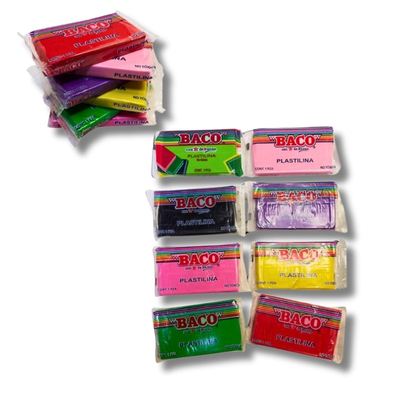 Set de 6 barras de plastilina Baco en colores surtidos para niños