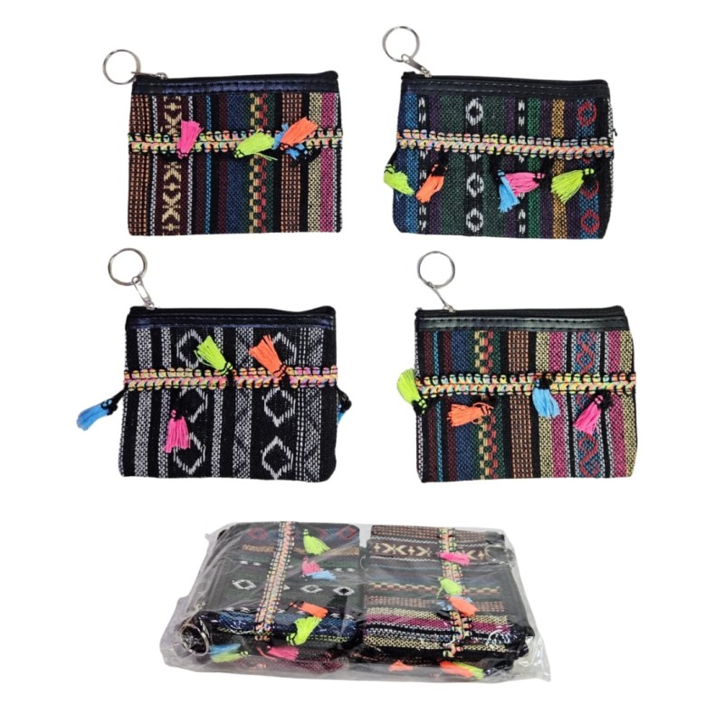 Monedero Compacto Diseño Huichol, Paquete de 12